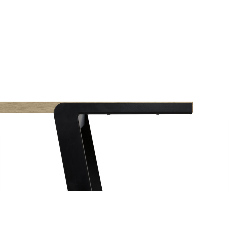 Amajae Metal Base Dining Table, Oak