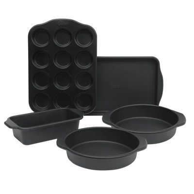 Ensemble de plats de cuisson antiadhésifs en acier au carbone noir mat 5 pièces Oster Teston Collection