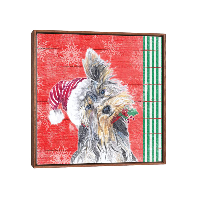 "Holiday Puppy III" par Patricia Pinto, reproduction d’art, Pas de tapis, H 26 po x l 26 po x P 1,5 po