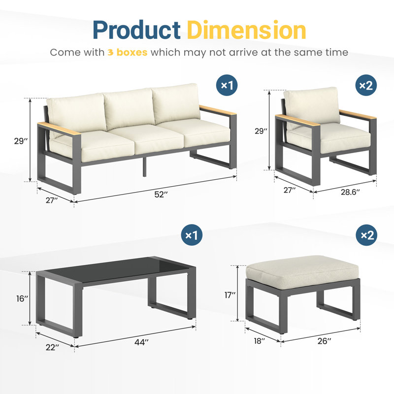 7-Person Outdoor Furniture Set, Beige