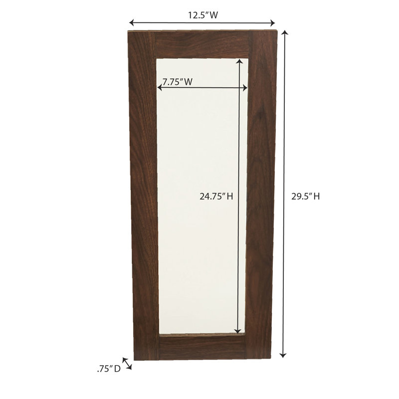 Miroir mural rectangulaire Mid-Century, Noyer Mid-Century