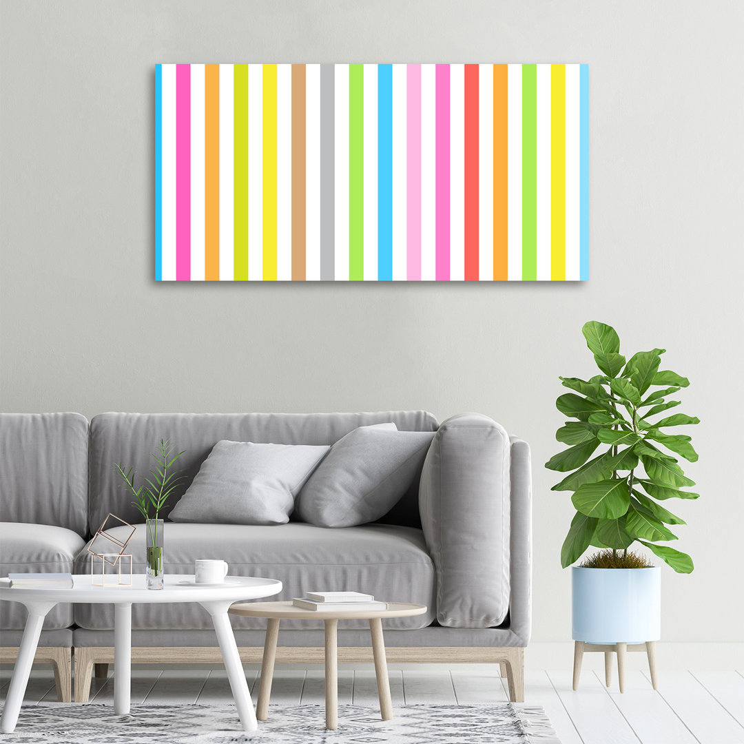 Bunte Streifen - Kunstdrucke auf Leinwand - Wrapped Canvas