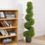 Topiaire de buis vert en spirale artificiel