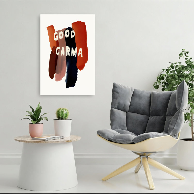 «Good Carma Brushstrokes», art mural moderne abstrait coloré, 36" H x 24" W
