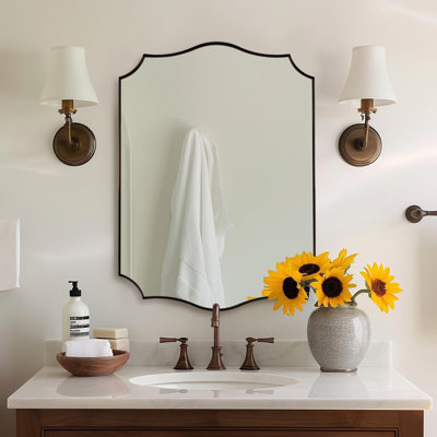 Miroir de salle de bain Anayalee Cadre en acier inoxydable