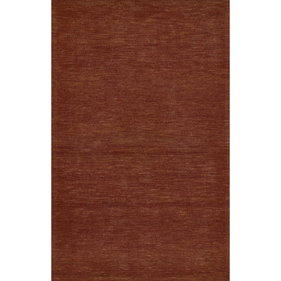 Tapis rouille en laine de couleur unie touffeté à la main Ebern Designs