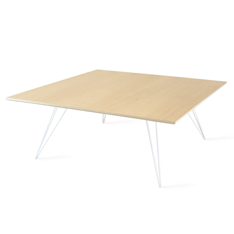 Table basse Williams, Blanc, H 18 po x l 46 po x P 46 po, Érable