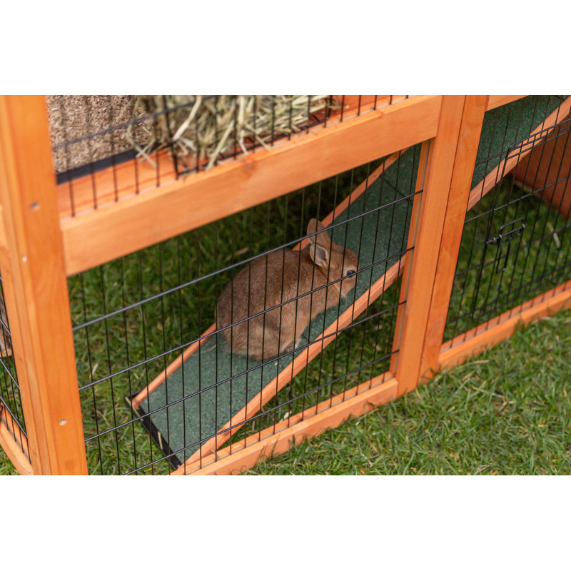 Clapier à lapin de luxe à 2 étages avec enclos et rampe d'accès au grenier TRIXIE, idéal pour les lapins et les cochons d'Inde