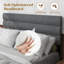 Base de lit tapissier grand format avec tête de lit, aucun sommier requis, rangement sous le lit 14 po-577732066-577732065