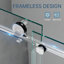 Porte de douche coulissante simple sans cadre de 56 à 60 po x H 75 po avec verre trempé transparent de 5/16 po-97926629