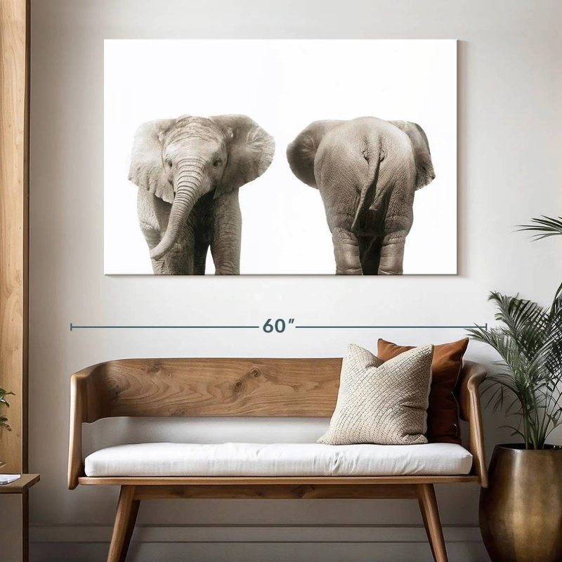 Elephant Front And Back Portrait, 34" H x 51" W