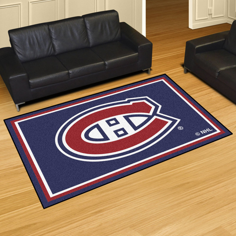 Tapis de porte antidérapant intérieur NHL, Montreal Canadiens, Rectangle 5 pi x 7 pi 8 po