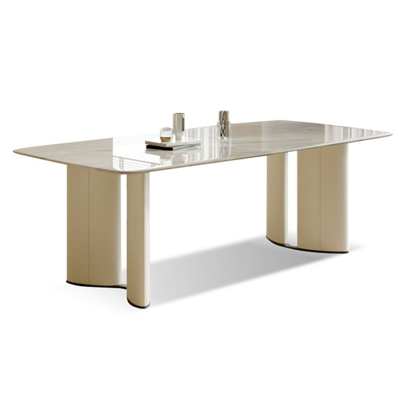 Rectangular marble dining table, 29.53"H x 62.99"L x 35.43"W