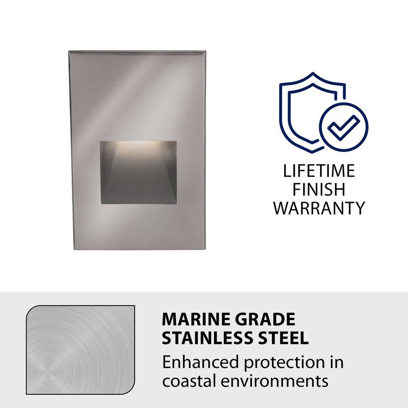 Low Voltage Step Light, Amber, Stainless Steel