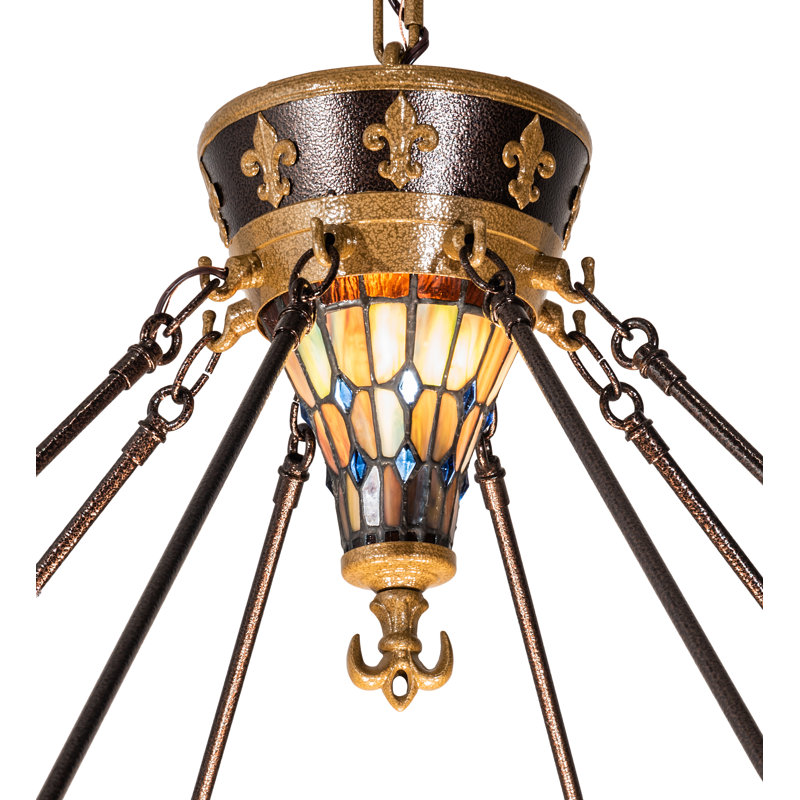 38" Wide Fleur-De-Lis Inverted Pendant