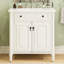 Meuble-lavabo de style rétro de 31 po avec finition, cadre et tracas vieillis - Portes rétro à fermeture en douceur de 31 po, conception de tiroir, pieds en bois massif-1236026952