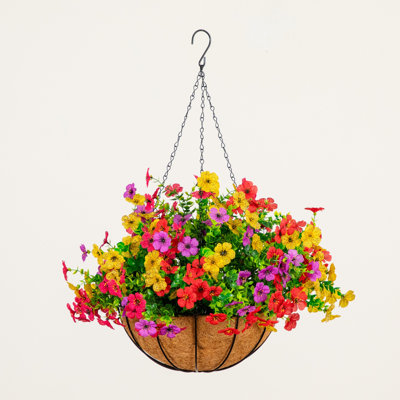 24In. UV Resistant Artificial Daisy Hanging Basket DIY Kit (Indoor/Outdoor)
