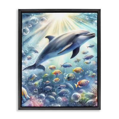  Art mural sur toile, "Dauphin parmi les mers" par LSR Design Studio