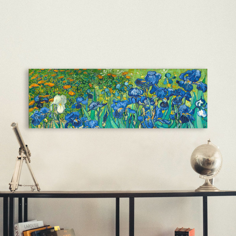 Irises by Vincent Van Gogh - Wrapped Canvas Painting, 35cm H x 100cm W x 4cm D