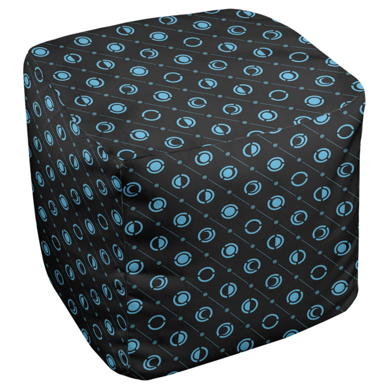 Repose-pieds à cubes à deux phases de couleur lune, Noir / bleu sarcelle