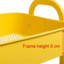 Storage Trolley on Wheels Rolling Kitchen for Books Room, 3 Tier Yellow