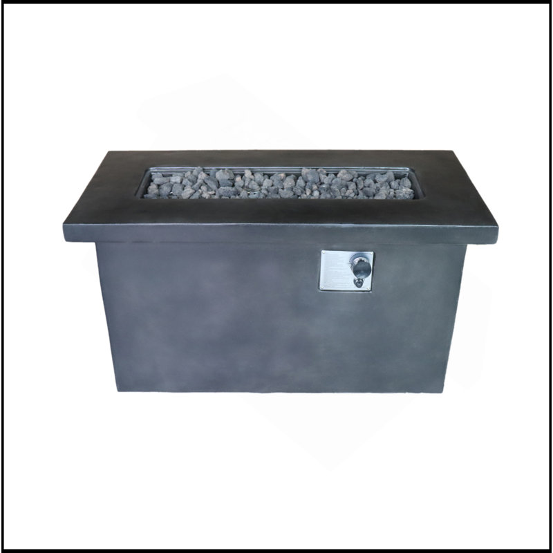 24'' H Concrete Propane/Natural Gas Outdoor Fire Pit Table, Charcoal