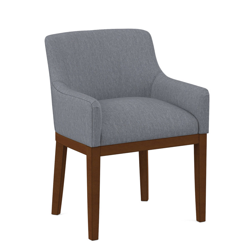 Upholstered Arm Chair, Salvador Asphalt, English Saddle