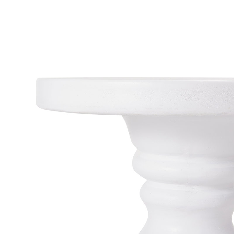 Virello Outdoor/Indoor Modern Sculptural Handmade MgO Side Table with Rounded Pedestal Base
