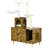Pawhut Cat Tree With Litter Box Enclosure,  2-In-1 Cat Tower Litter Box Furniture Indoor, Cat Condo With Hammock, Scratching Posts Pad, Rustic Brown