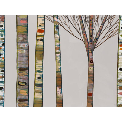 " Birch Tree Branches On Light Gray " by Eli Halpin