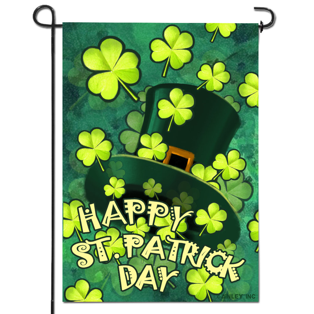 Happy St. Patrick's Day 2-Sided Polyester 18 x 12.5 in. Garden Flag ANLEY