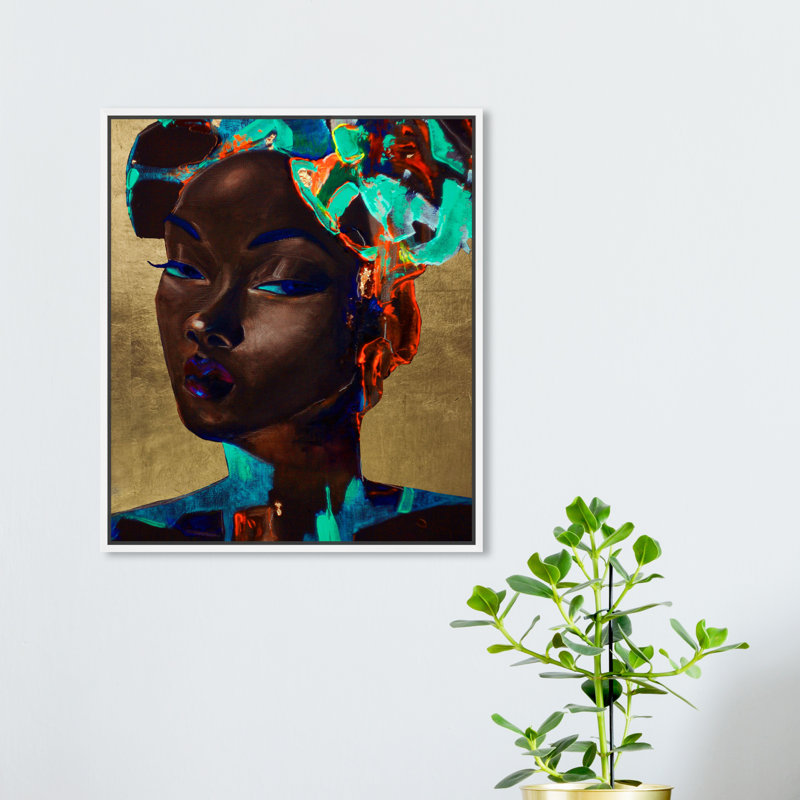 Queen of Neon - Impression sur toile, Cadre flottant blanc, H 24 po x l 20 po