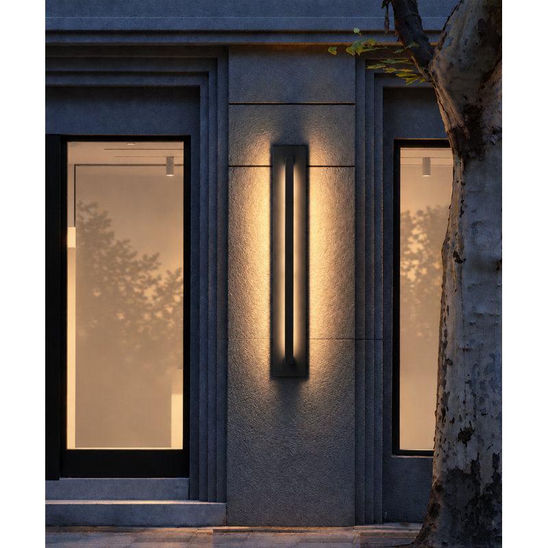Black Modern Outdoor Led Wall Sconce, 31.5" H x 4.8" W x 4.3" D