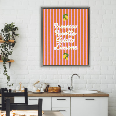 Cadre flottant italien sur fond rayé, design par Indira Prieto | IndySign