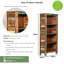 Ranjit 185 cm H x 90 cm W Solid Wood Standard Bookcase