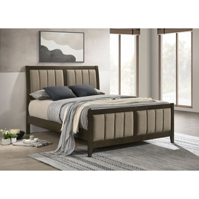 Ewurabena 51-inch Upholstered Queen Bed Dark Cocoa