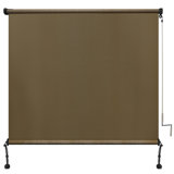 Outdoor Roller Shade  Fabric Blind Sesame 220GSM Roll Up Shade, Wand Operation Exterior Roller Shade Cloth for Patio Porch Gazebo, Spliced of Two