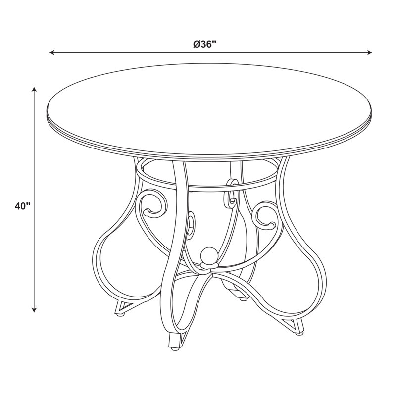 Jefferson 5 Piece 36" Round Pub Table Dining Set