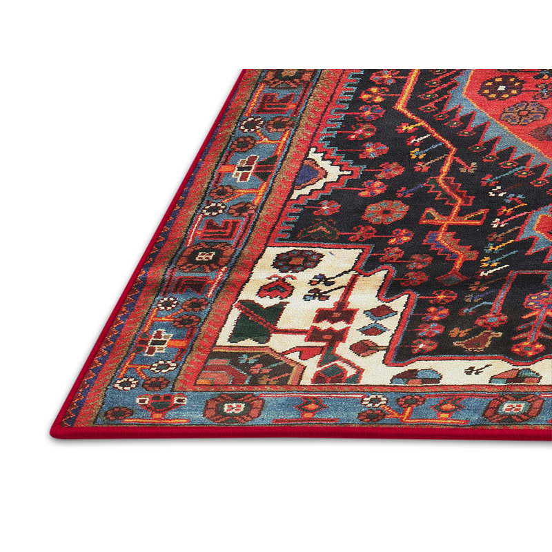 Tapis traditionnel rouge / brun, Rectangle 5 pi x 7 pi