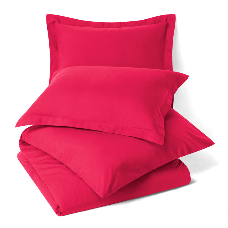  Ensemble de housse de couette ultra-doux, Rose vif, Housse de couette très grand + 2 taies décoratives