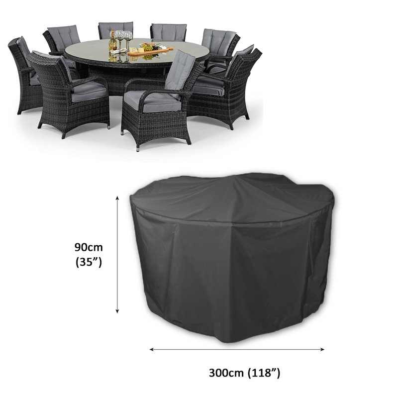 Dakota Outdoor Patio Dining Set Cover, Black