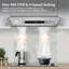 30" 900 CFM Ducted (Vented) Under-Cabinet Range Hood, 430 Stainless Steel Panel, Voice/Touch/Gesture/Remote Control, 4 Speed Ultra-Quiet, Clock, Delayed Shutdown, Timer, Dishwasher-Safe Stainless Steel Baffle Filters, LED Lights, Rounded Corners, Silver