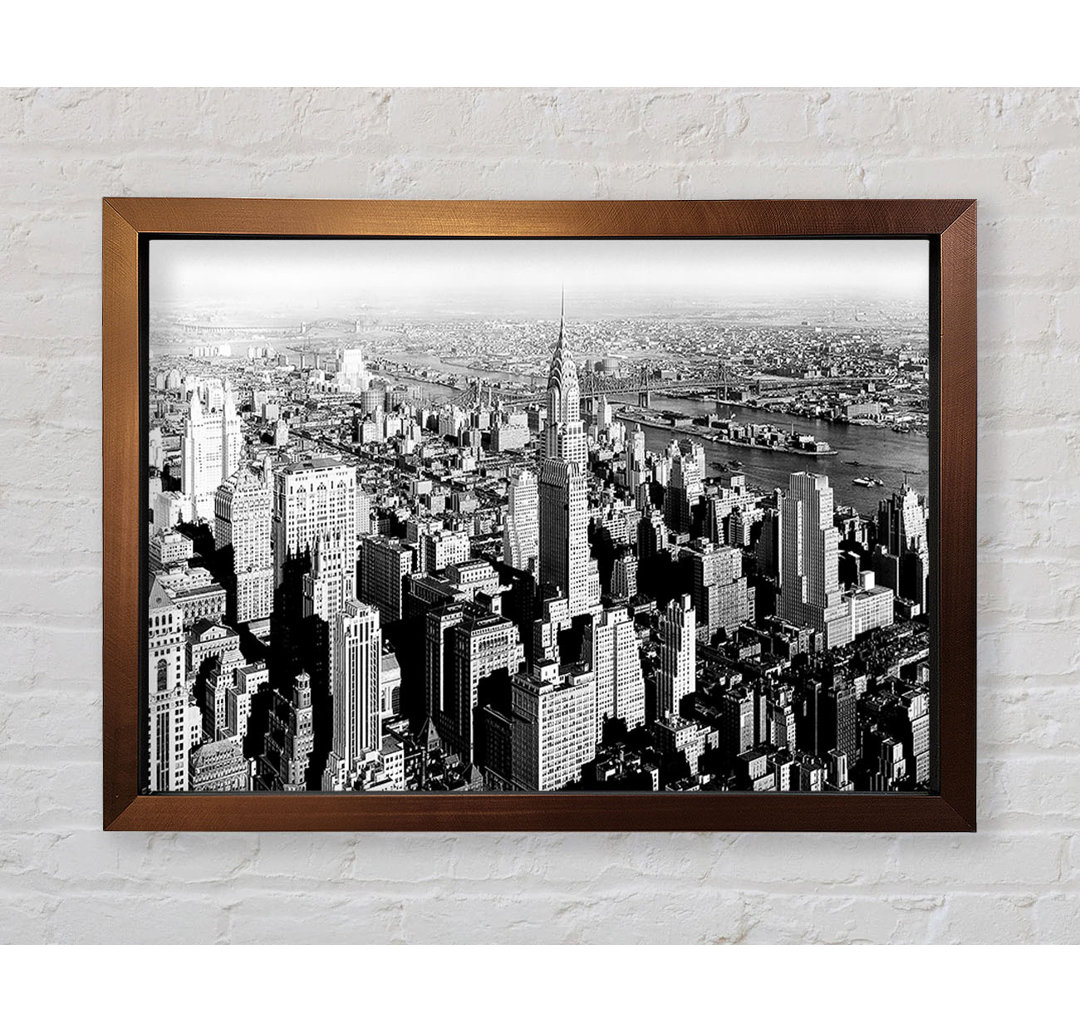 New York Retro B N W - Druck