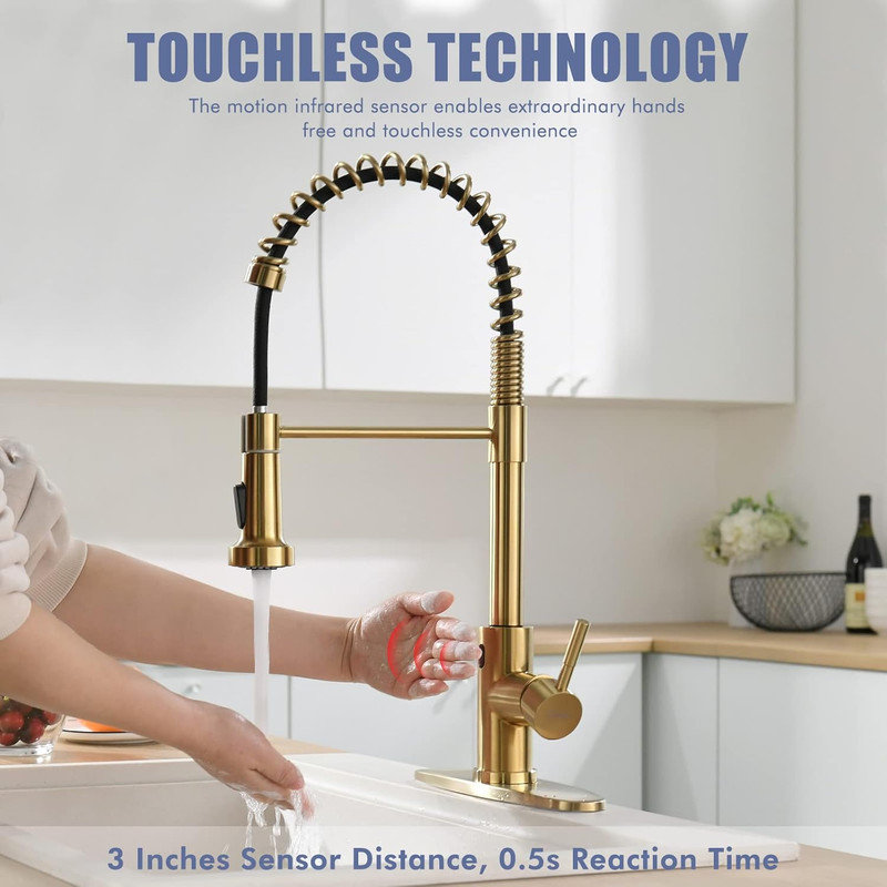 Robinet de cuisine Touchless, Laiton brossé