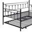 Lit de jour moderne avec couchette - agencement de couleur noire, structure en métal pour la durabilité, meuble peu encombrant, endroit de sommeil calme et stable, instructions d'assemblage faciles, pas de sommier tapissier nécessaire, 250/350
