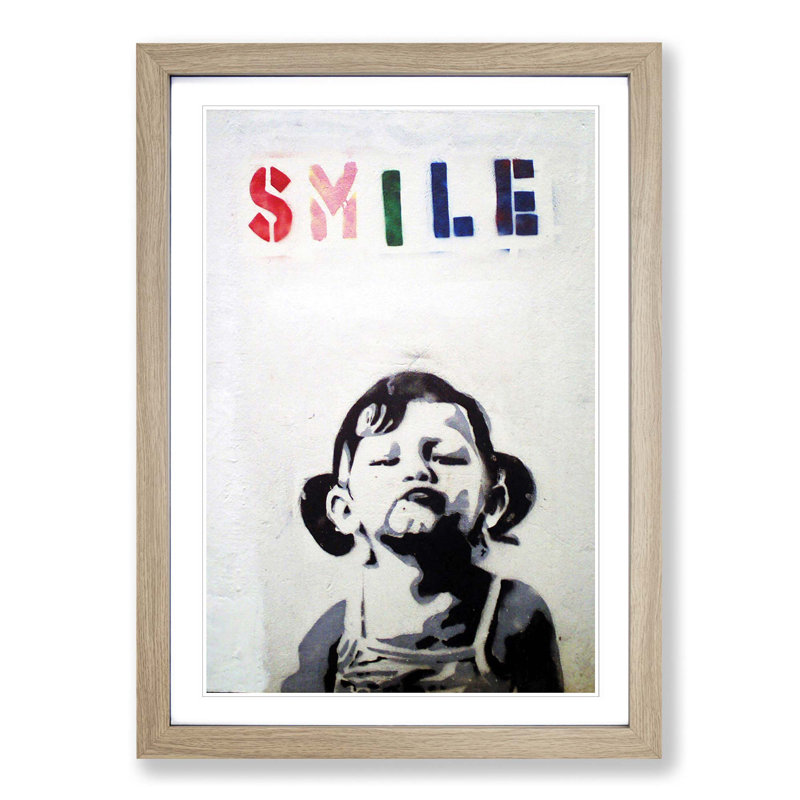 Banksy - Single Picture Frame Painting, Oak