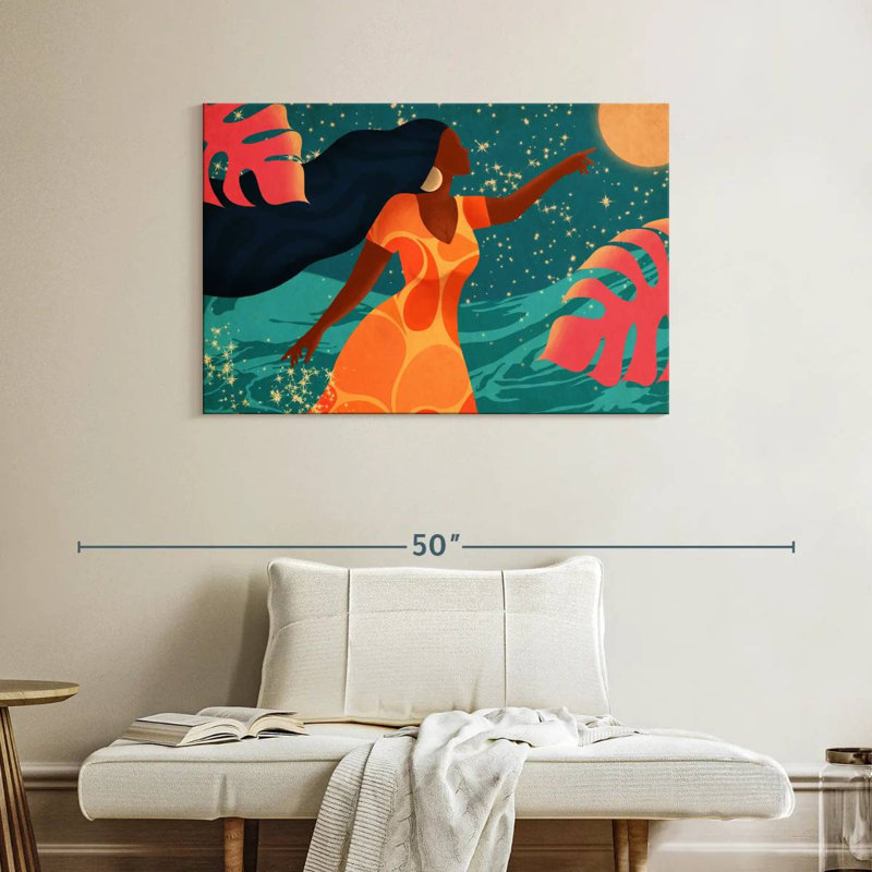 Latina chassant le clair de lune, H 26 po x l 39 po