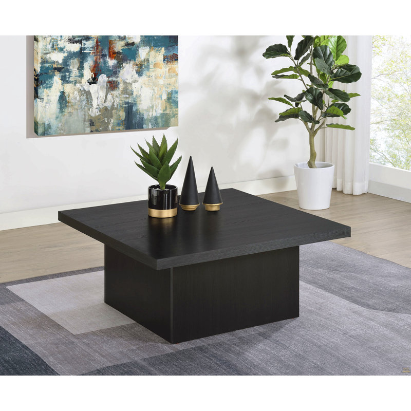 Table basse carrée en bois d'ingénierie, Noir