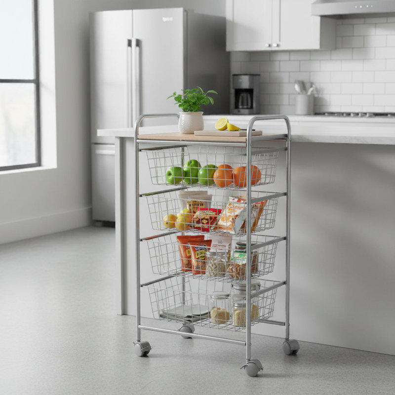 Nancee 44cm W Steel Kitchen Trolley