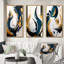 «Blue And Gold Modern Art Abstract Paint», 3 pièces sur toile-1048114933-1048114923